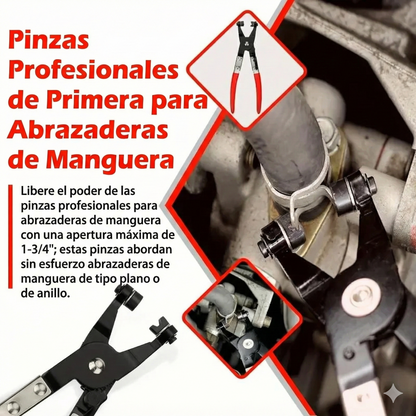 Juego de alicates para abrazaderas de manguera - Alcance largo (9 piezas)