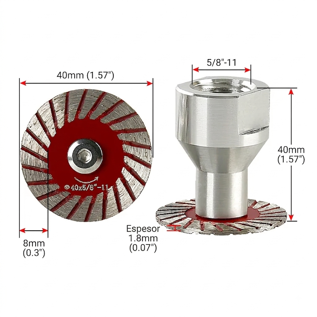 Paquete de 5 - Corte Preciso Disco Diamante Para Granito Y Mármol 40mm