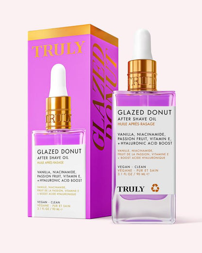 Aceite para después del afeitado Glazed Donut - Hidrata pieles sensibles - Glaseado de vainilla dulce y aroma a maracuyá
