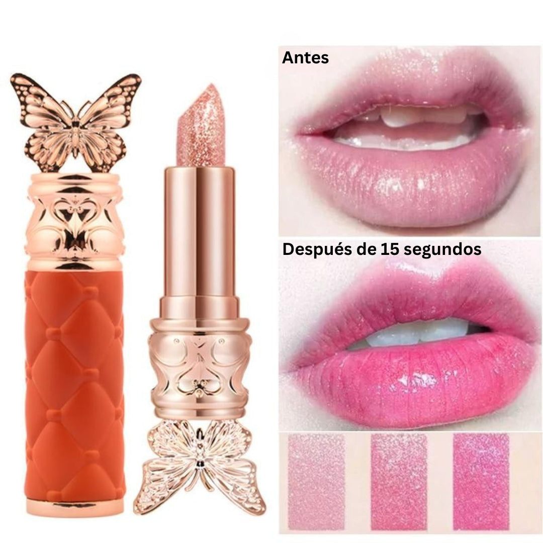 Bálsamo labial con pétalos que cambia de color, de larga duración, hidratante, resistente a la decoloración, sensible a la temperatura, maquillaje hidratante.