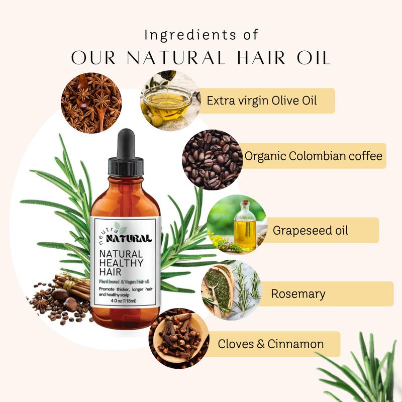 Aceite para el crecimiento del cabello - Ingredientes a base de plantas Cuidado del cabello Aceite de romero natural neutro Salud del cuero cabelludo Engrosamiento Nutrición