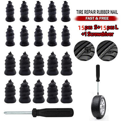 Reparación Rápida Neumáticos Kit con Clavos de Caucho Dual