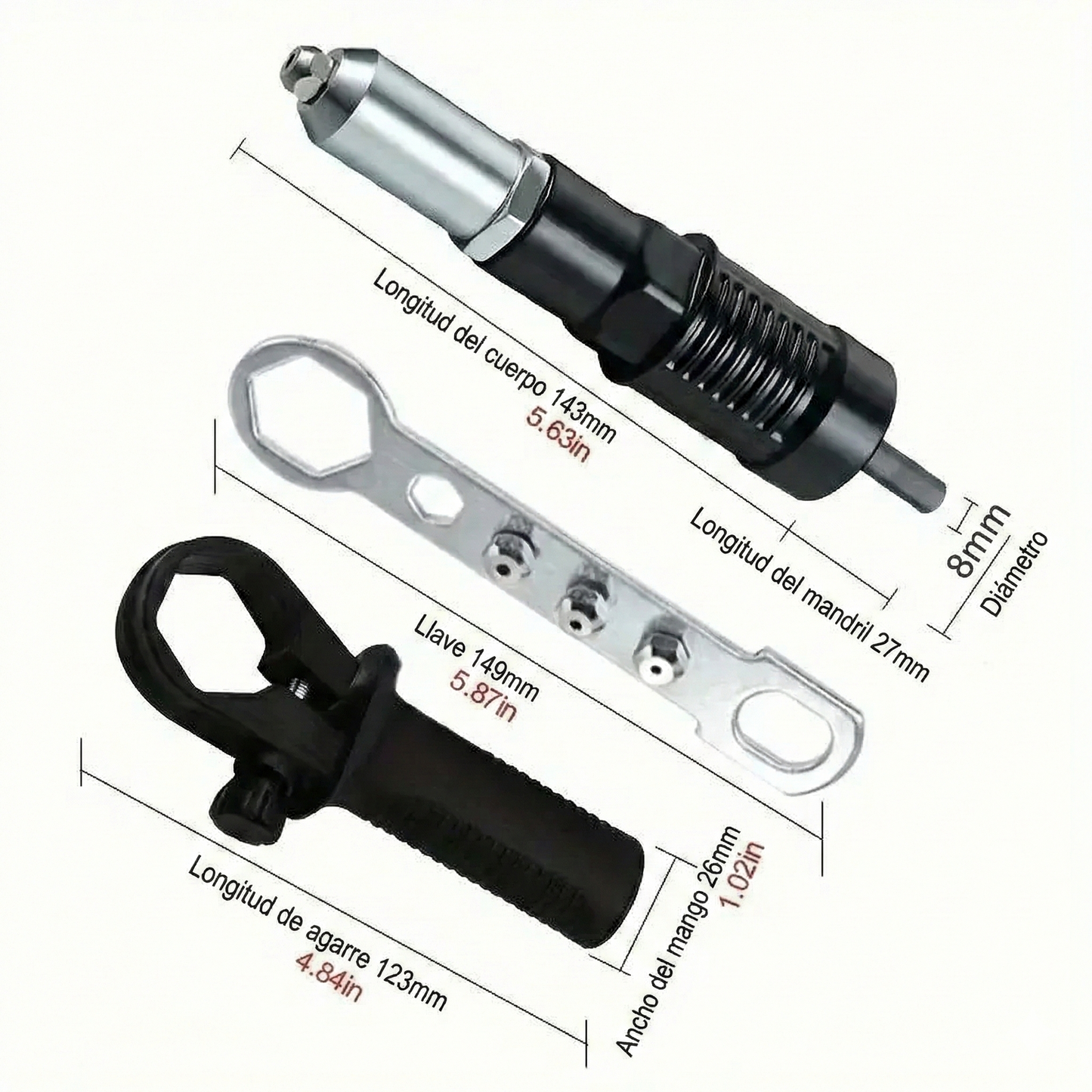 Adaptador para remachadora eléctrica de tuercas - para taladros