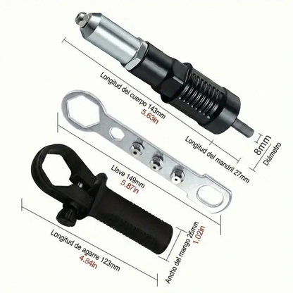 Adaptador para remachadora eléctrica de tuercas - para taladros