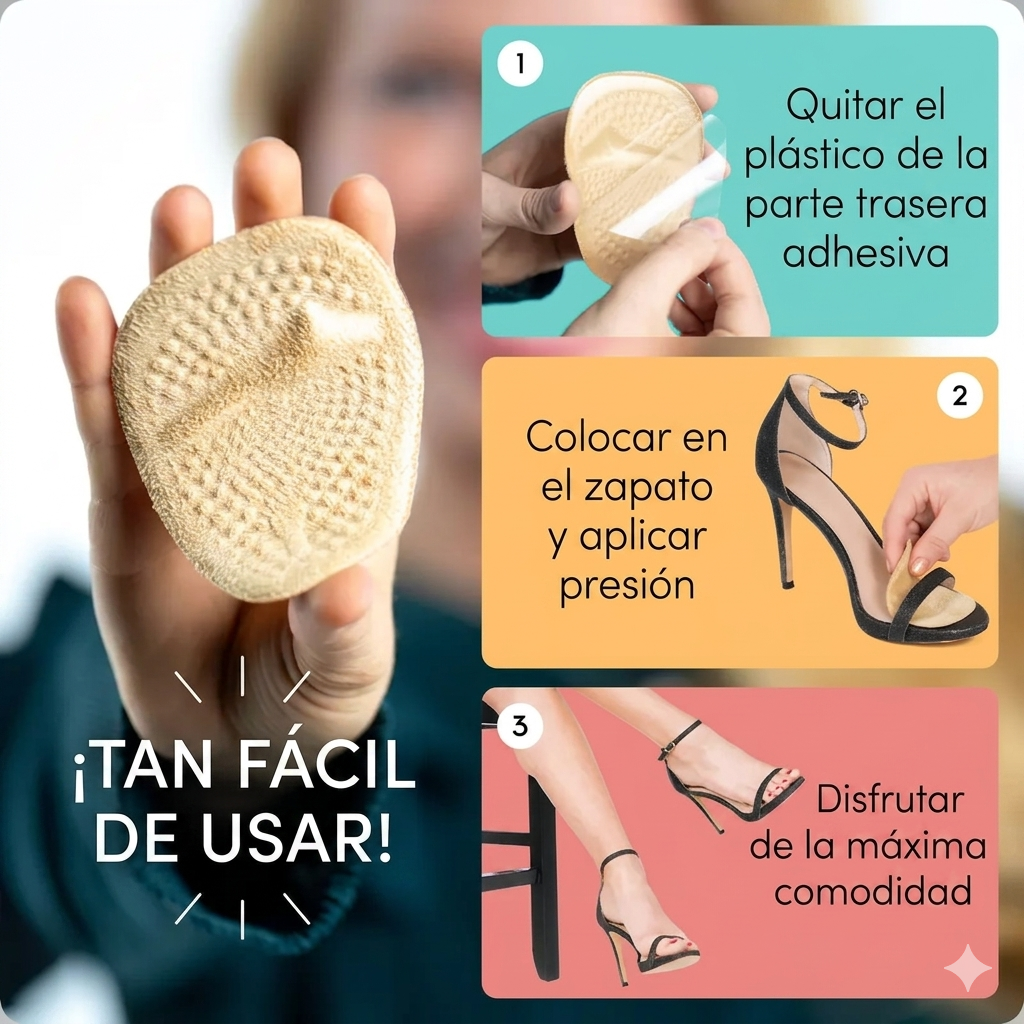 Paquete de 4 - Alivio Del Dolor Almohadillas Metatarsianas Para Mujer Cómodas