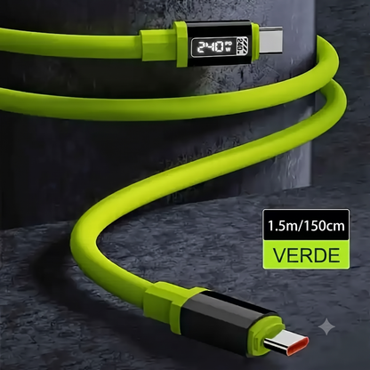 Carga Rápida Cable 240W Compatible Apple y Type-C Smartphone