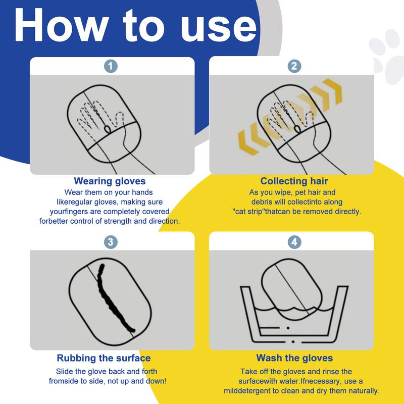Guantes electrostáticos reutilizables para quitar el pelo de mascotas – Guante de aseo de doble cara para gatos y perros | Guante suave para quitar el pelo suelto de muebles, ropa, coche, alfombras y ropa de cama (sin pilas)