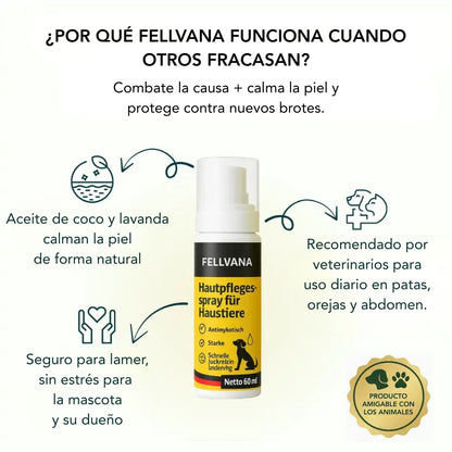 Fellvana™ Spray calmante para la piel aprobado por veterinarios