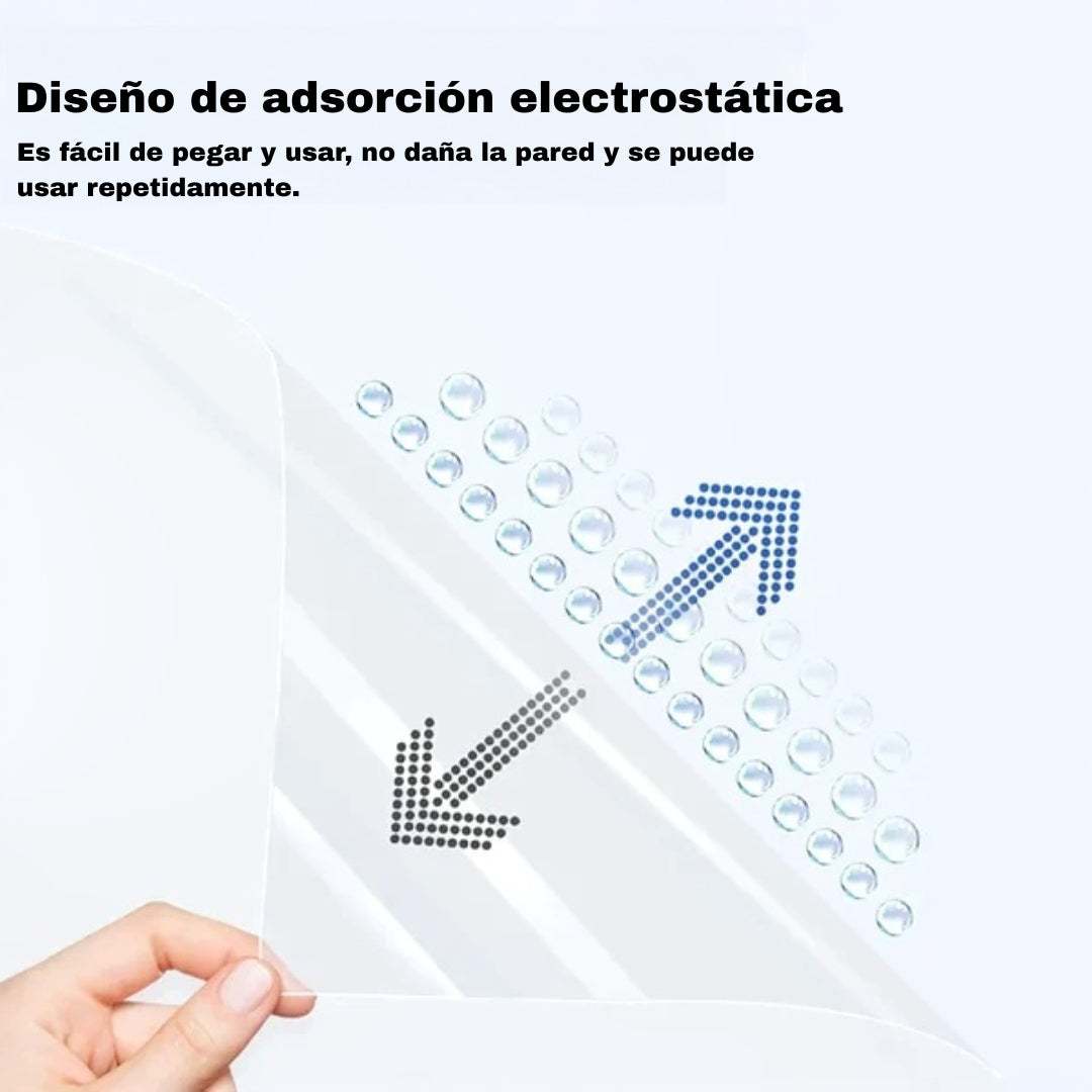 Película protectora transparente con unión electrostática 60 x 300 cm