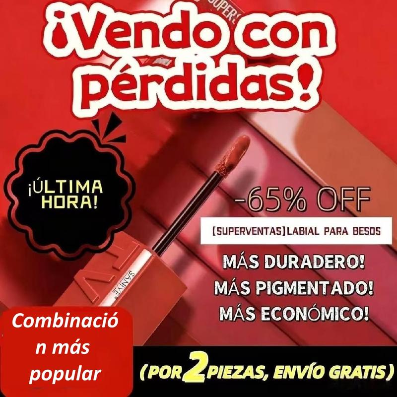 Labial Líquido Mate Larga Duración Tono Intenso Ligero