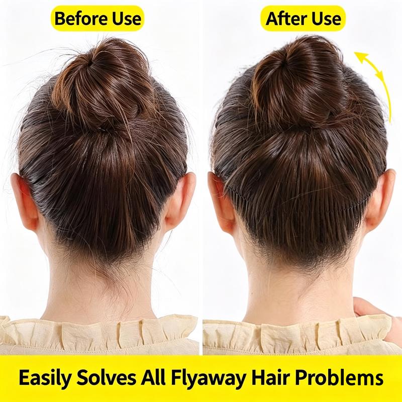 Juego de 3 Pinzas para el Cabello en Forma de U Pinzas Elásticas Negras