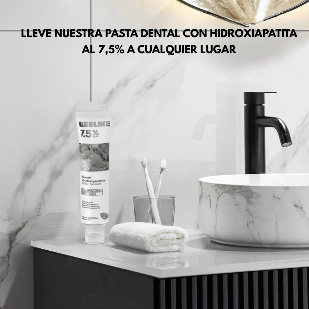 (1+1 GRATIS) Pasta dental con hidroxiapatita sin flúor | Repara el esmalte y refresca el aliento | Suave sabor a menta