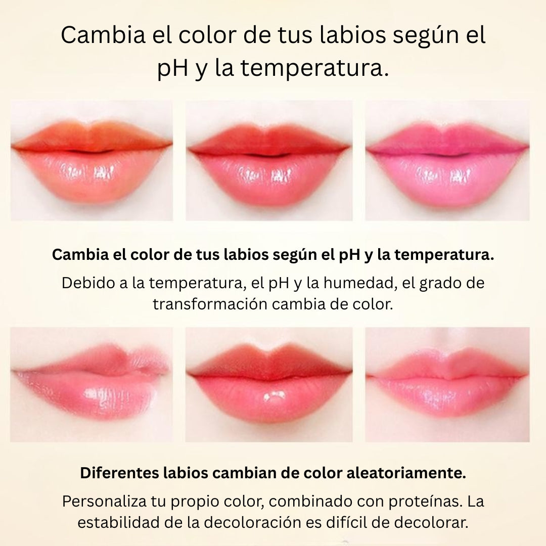 Bálsamo labial con pétalos que cambia de color, de larga duración, hidratante, resistente a la decoloración, sensible a la temperatura, maquillaje hidratante.
