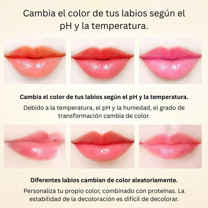 Bálsamo labial con pétalos que cambia de color, de larga duración, hidratante, resistente a la decoloración, sensible a la temperatura, maquillaje hidratante.