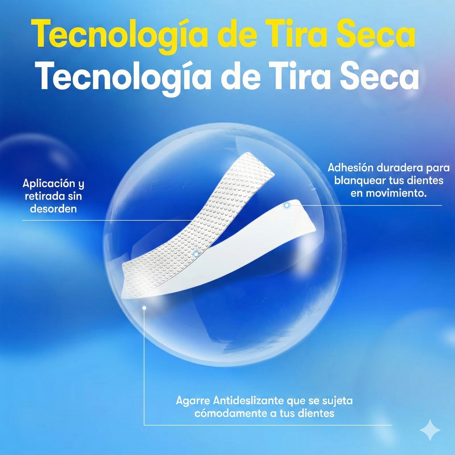 Tiras blanqueadoras de dientes antideslizantes