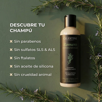 Champú de Romero y Queratina para un Cabello más Grueso