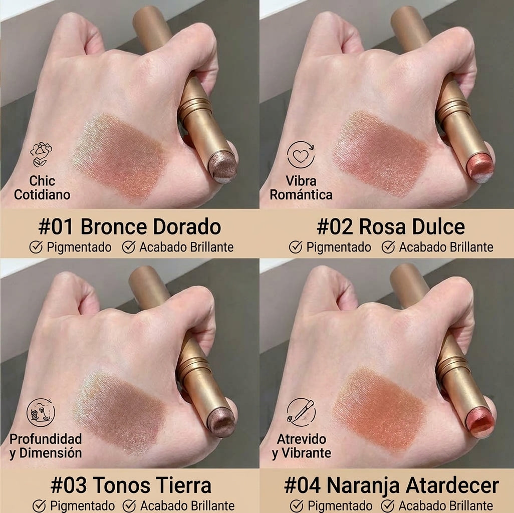 COMPRA 1, LLÉVATE 3 GRATIS: Sombras de ojos en barra, de larga duración y resistentes al agua, con efecto nacarado