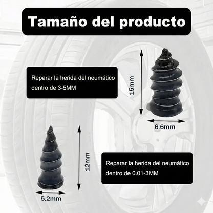 60 unidades - Clavos de goma para reparación de neumáticos