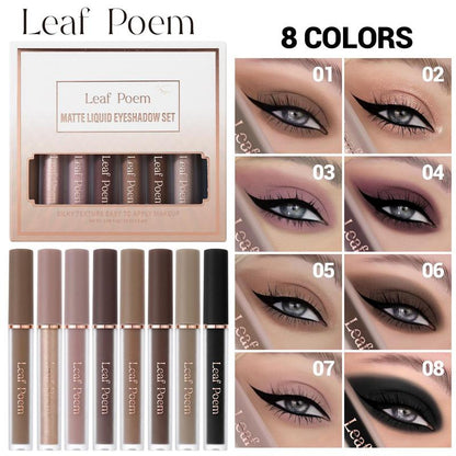 Definición de Ojos – 8 Colores de Sombra de Ojos Líquida Mate e Impermeable