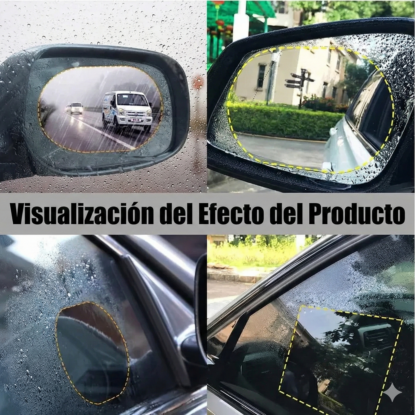 4 piezas - Película para espejo retrovisor de coche