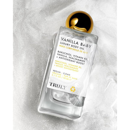Aceite corporal de lujo Vanilla Baby - Aroma cálido a caramelo de vainilla