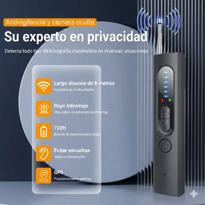 Detector de cámaras ocultas y GPS - Portátil