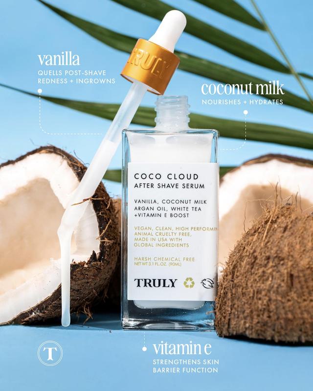 Suero para después del afeitado Coco Cloud: aroma cálido a vainilla y cremoso coco