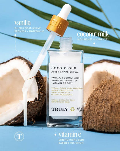Suero para después del afeitado Coco Cloud: aroma cálido a vainilla y cremoso coco