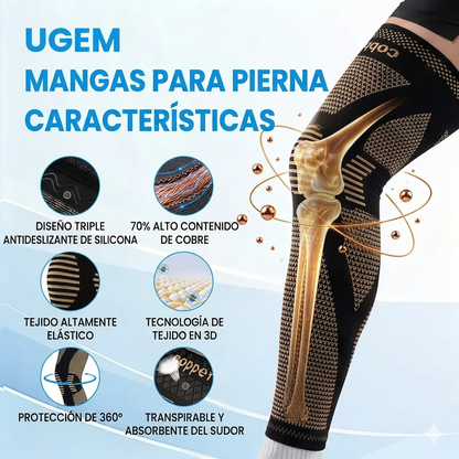 Soporte de Compresión para Piernas con Cobre UGEM 20-30mmHg