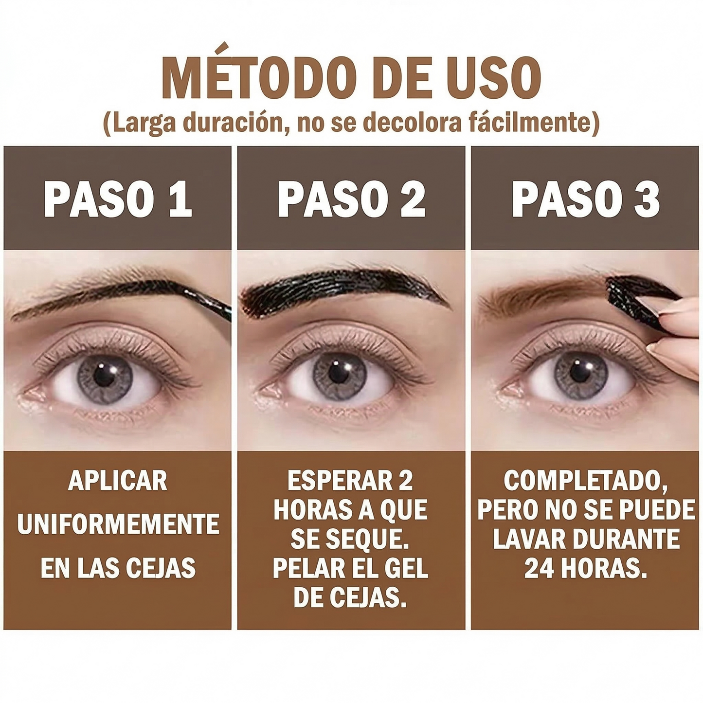 Gel para cejas de fácil remoción — Resistente al agua y al sudor