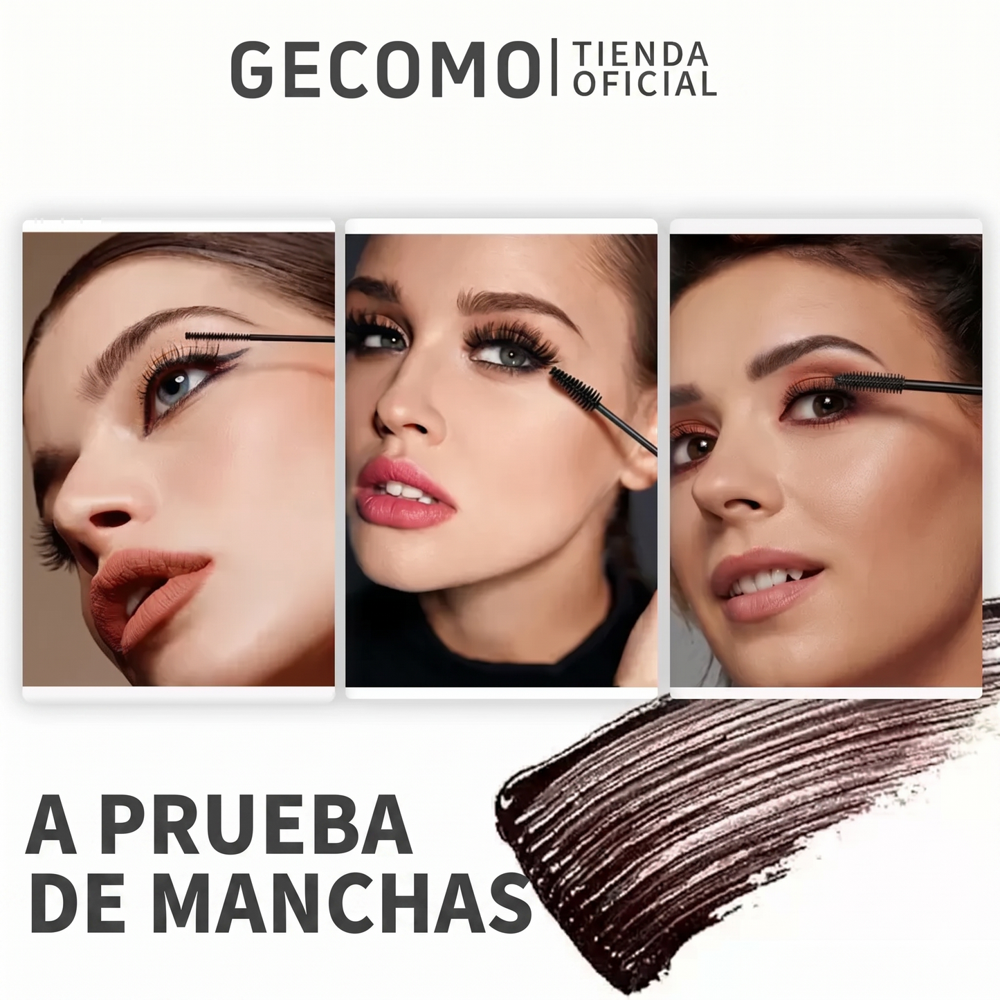 Máscara de Pestañas GECOMO Waterproof – Volumen Definido y Larga Duración (24h)