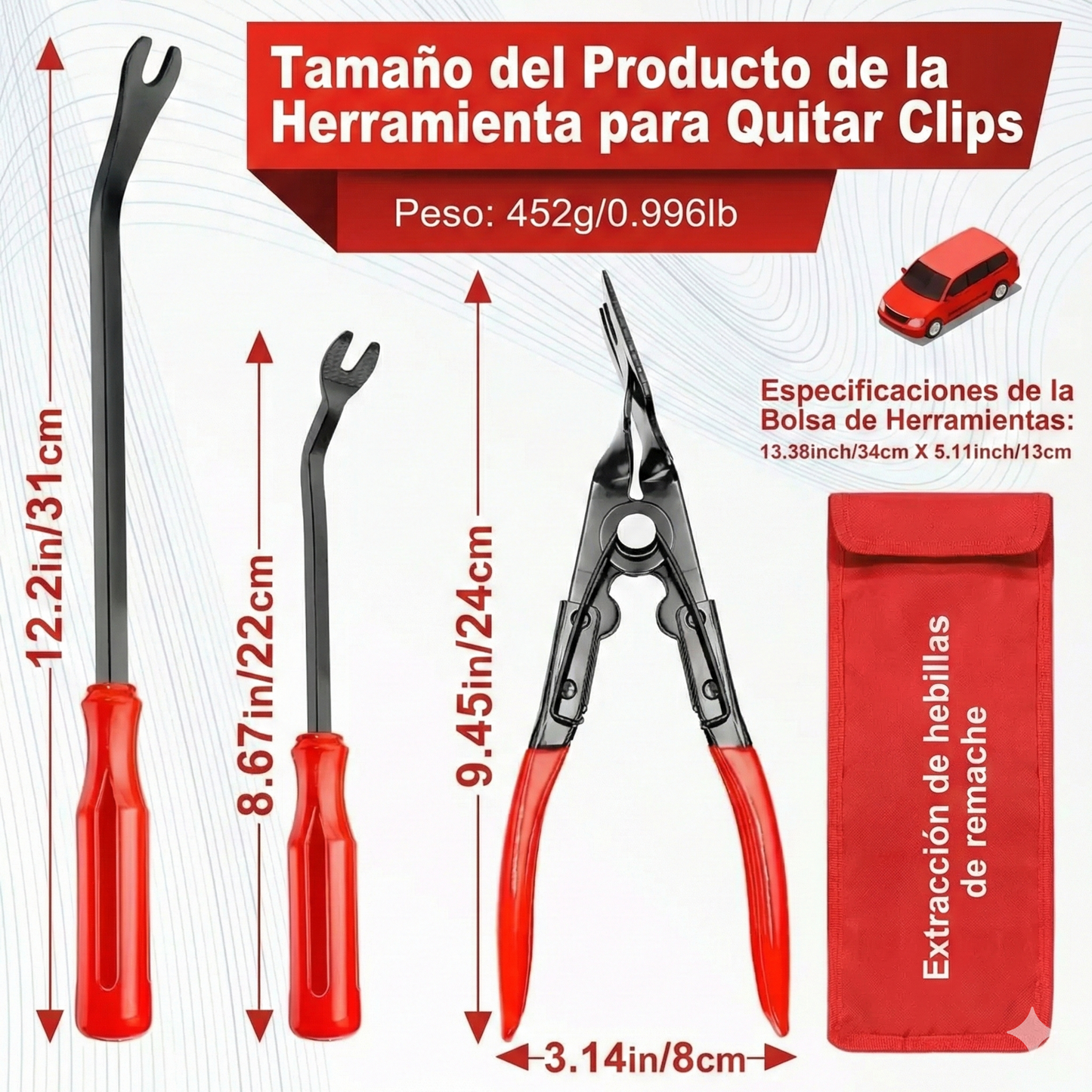 3 piezas - Juego de alicates de clip automático