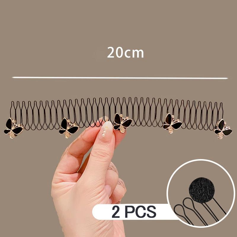 Juego de 3 Pinzas para el Cabello en Forma de U Pinzas Elásticas Negras