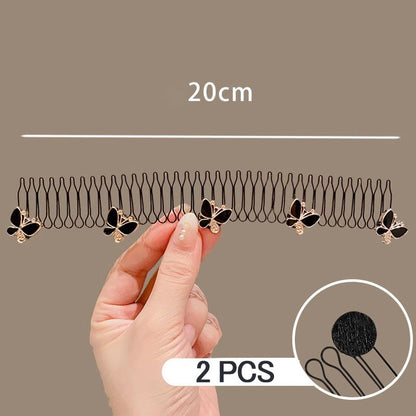 Juego de 3 Pinzas para el Cabello en Forma de U Pinzas Elásticas Negras