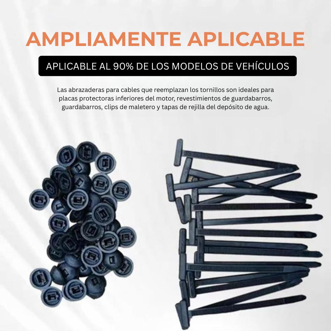 100 hebillas universales Talaporr para bridas de cables, bridas con hebilla, herramienta multiusos de plástico para reparaciones diarias de automóviles (20 unidades)
