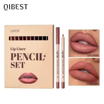 Set de 12 - Lápices labiales mate de larga duración – Acabado aterciopelado