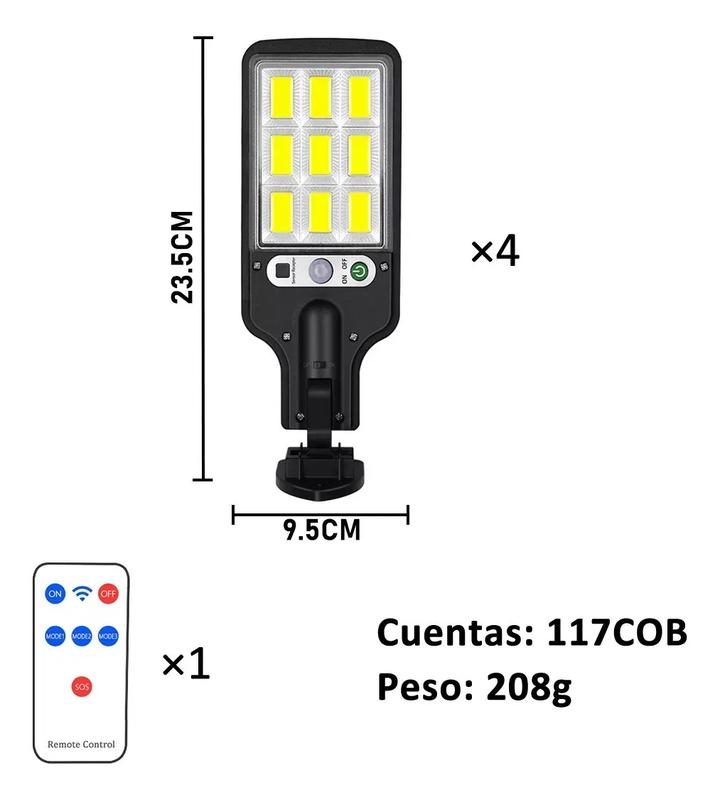 Focos solares LED para exteriores, juego de 4 luces solares