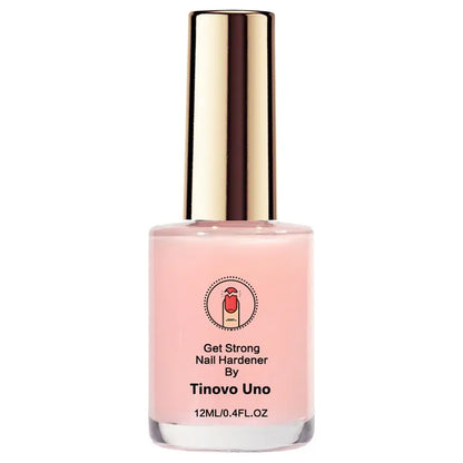 Tinovo Uno 12ML - Fortalecedor de uñas, esmalte en gel LED rosa natural, secado rápido y acabado brillante de larga duración, solución suave para el cuidado de uñas débiles y delgadas, cosmético.