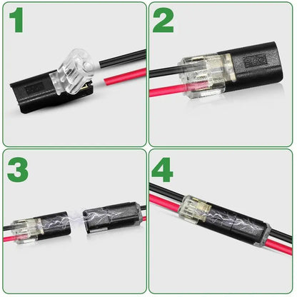 Conector de doble cable para tiras LED de 2 pines, conector de cable de bajo voltaje con hebilla de bloqueo, conectores LED de conexión rápida para tiras LED-YY