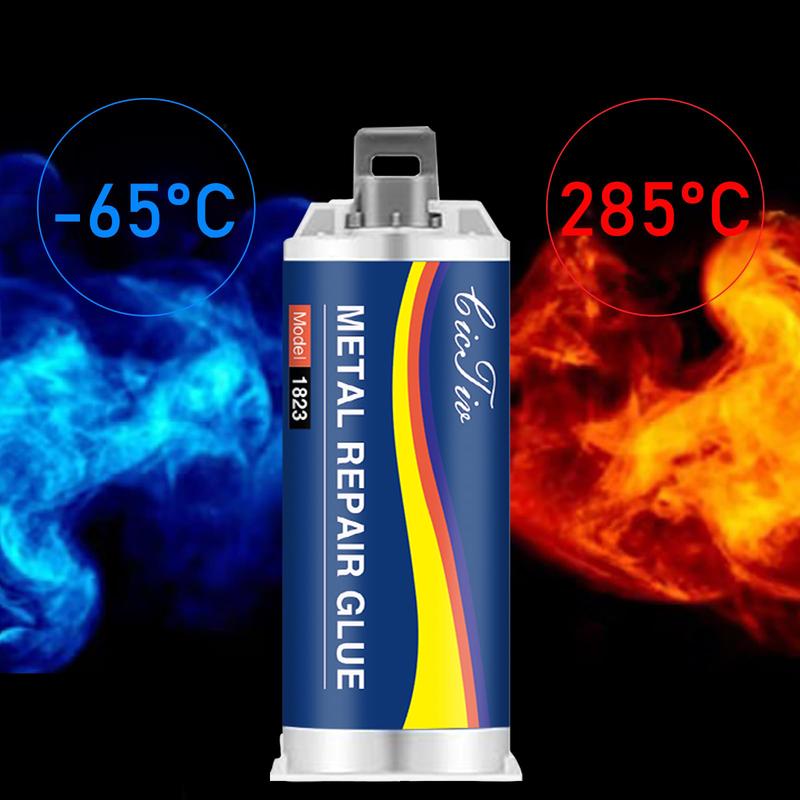 Pegamento para fundición mejorado, pegamento para reparación de metales, pegamento para reparación de fundición, relleno de soldadura de metal líquido resistente a altas temperaturas para defectos de fundición de metal, pegamento AB nuevo semi