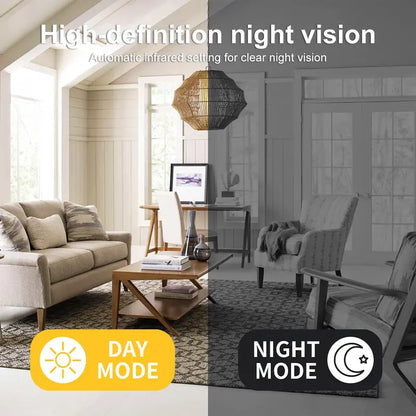 Cámara de seguridad interior inalámbrica, cámara espía oculta para uso doméstico, mini cámara de seguridad WiFi inalámbrica, cámara niñera con visión nocturna para bebés y mascotas, compatible con smartphones y tablets.