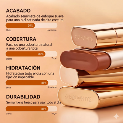 Base de maquillaje en barra de doble extremo - Brocha incorporada