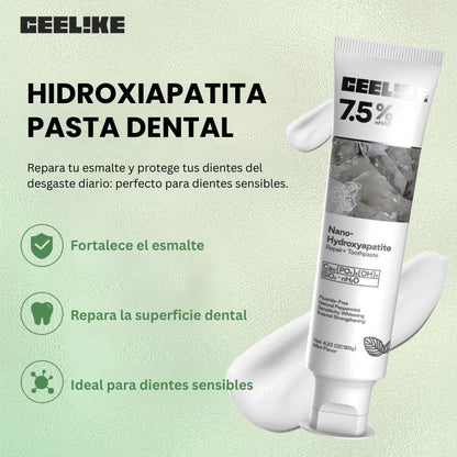 (1+1 GRATIS) Pasta dental con hidroxiapatita sin flúor | Repara el esmalte y refresca el aliento | Suave sabor a menta