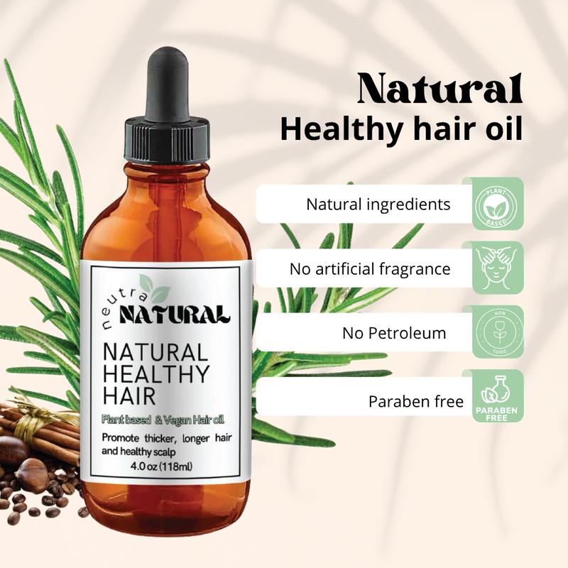 Aceite para el crecimiento del cabello - Ingredientes a base de plantas Cuidado del cabello Aceite de romero natural neutro Salud del cuero cabelludo Engrosamiento Nutrición