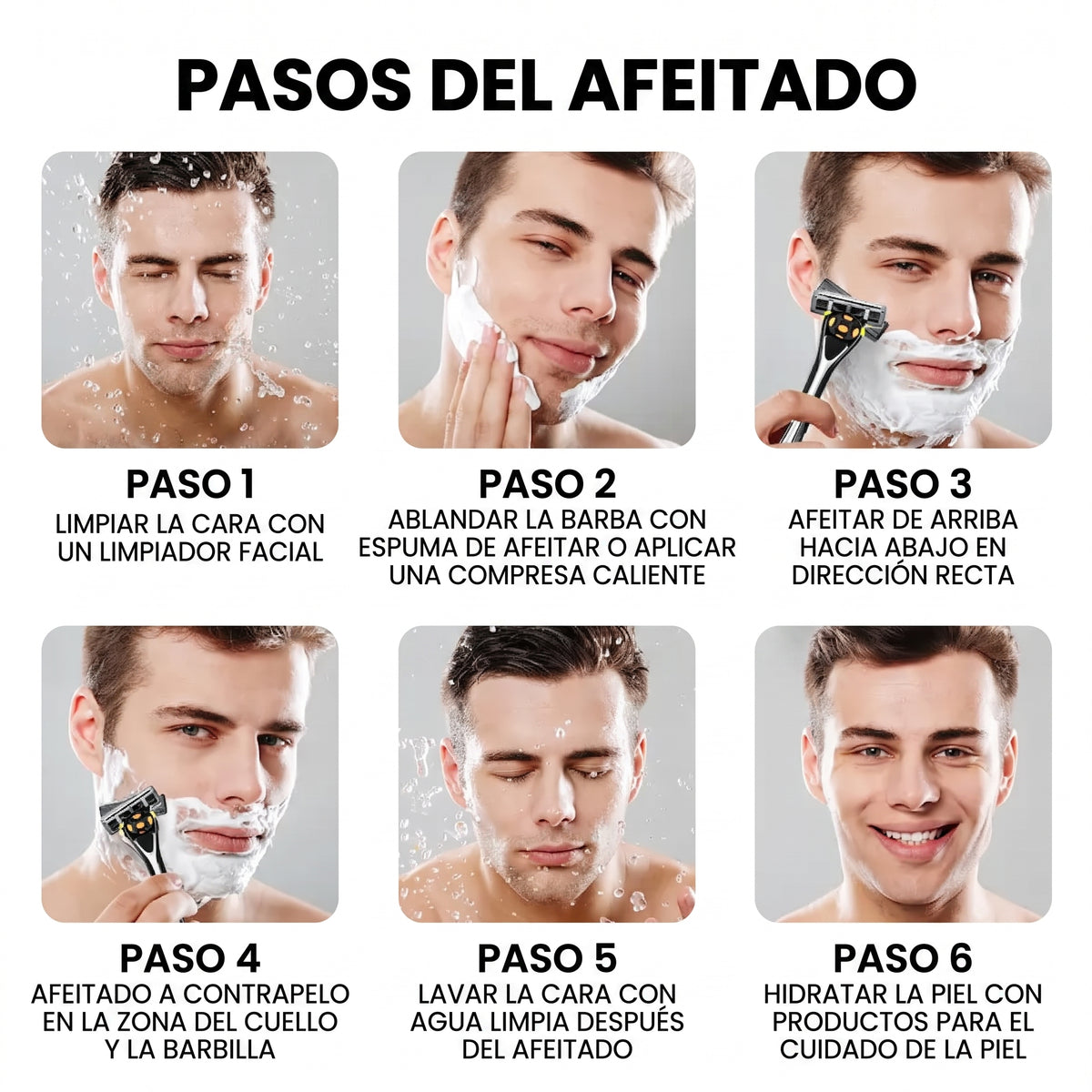 Afeitado Cómodo Kit Maquinilla Cabezal Giratorio Antideslizante
