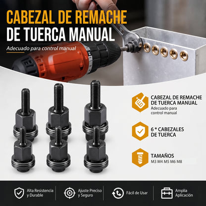 Paquete de 10 - Herramienta Manual para Tuercas Remachables con Acero Carbono