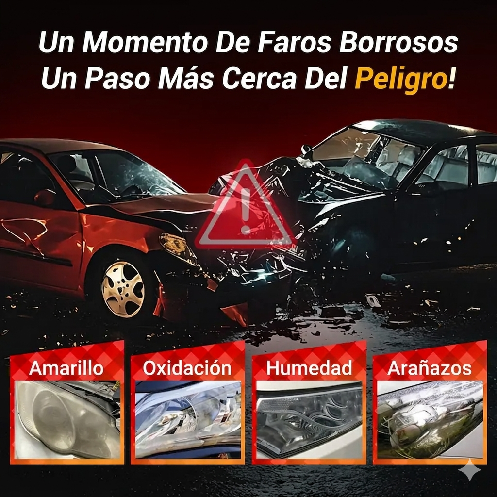 Kit de Restauración de Faros Toretark (Sin Lijado) – Solución de Limpieza (100ml) + Recubrimiento Cristalino (20ml)