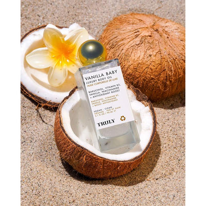 Aceite corporal de lujo Vanilla Baby - Aroma cálido a caramelo de vainilla