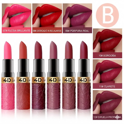 Color Duradero Set de Labiales Mate Hidratantes Suaves 6 Piezas