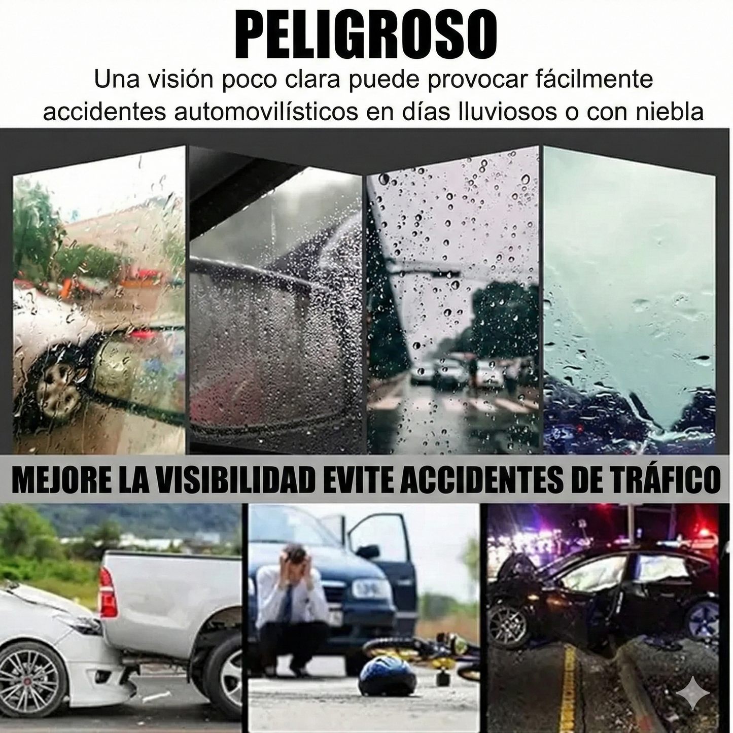 4 piezas - Película para espejo retrovisor de coche